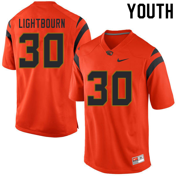 Youth #30 Caleb Lightbourn Oregon State Beavers College Football Jerseys Sale-Orange